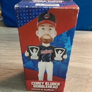 Cleveland Indians Corey Kluber Dual Cy Young Award Bobblehead.